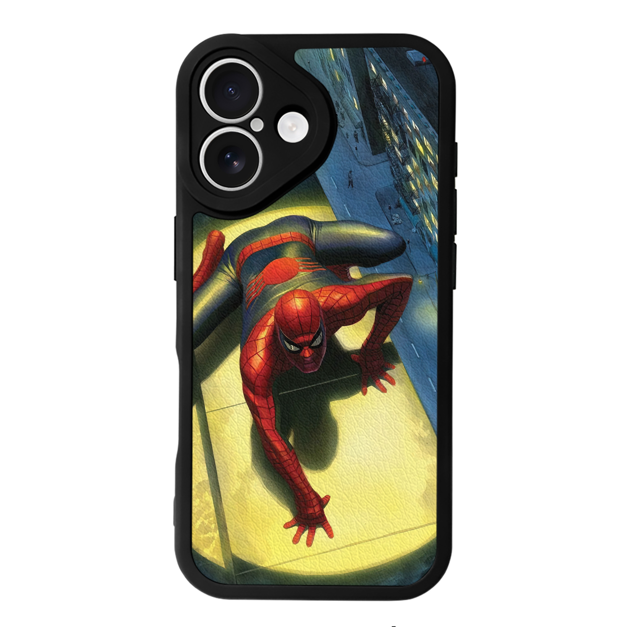 （画像用） Spider Man スパイダーマン 【iPhone 16シリーズ対応】シリコンスマホケース（レザー調） 材質：シリコン
